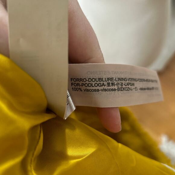 Massimo Dutti Mustard Yellow Boucle Tweed Fringe Blazer - Picture 7 of 8